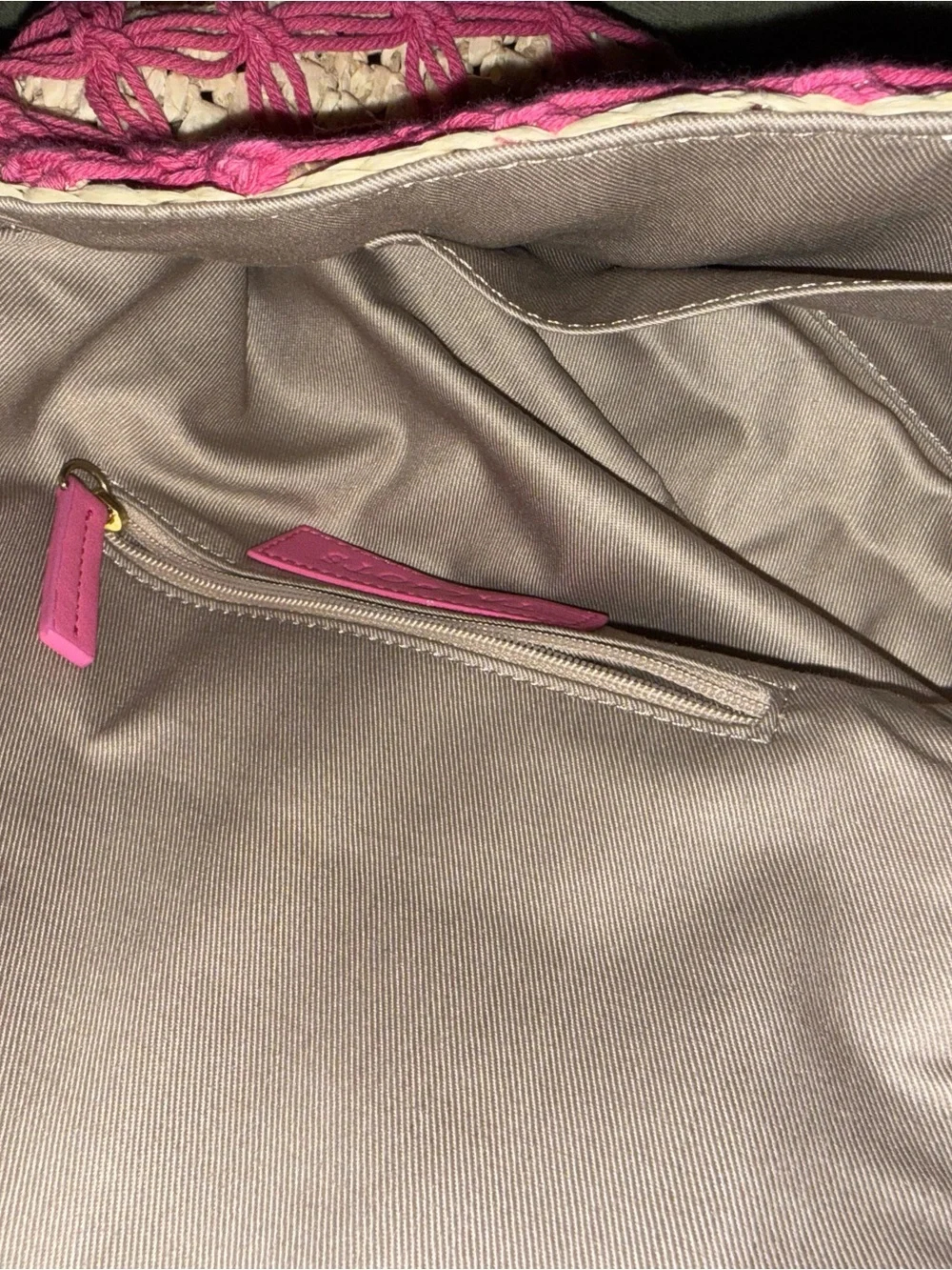 Talbots Pink and Cream Woven Crossbody Bag - Picture 2 of 4